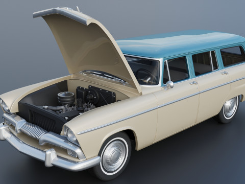 Plymouth Belvedere 4 Door Suburban 1955 3D Print Model