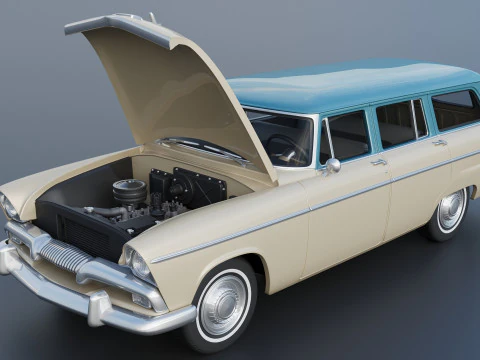 Plymouth Belvedere 4 Door Suburban 1955 3D Print Model