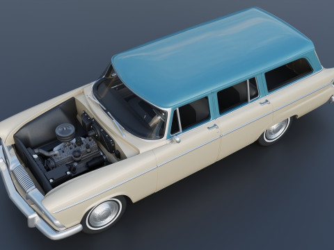 Plymouth Belvedere 4 Door Suburban 1955 3D Print Model
