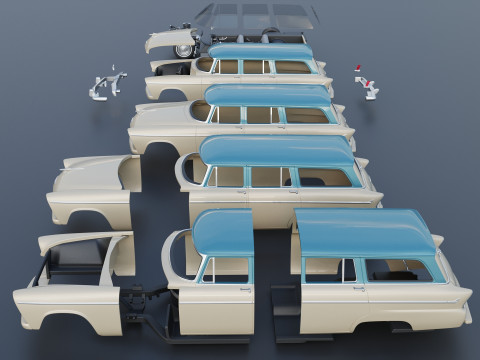Plymouth Belvedere 4 Door Suburban 1955 3D Print Model