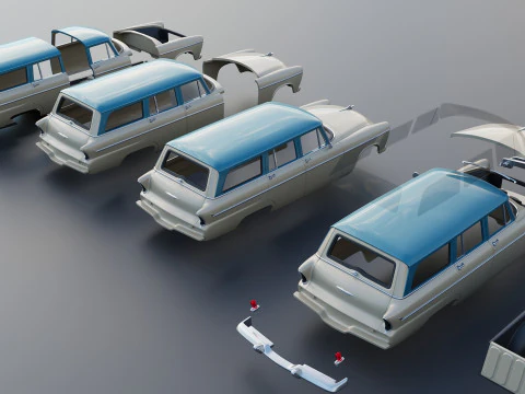 Plymouth Belvedere 4 Door Suburban 1955 3D Print Model