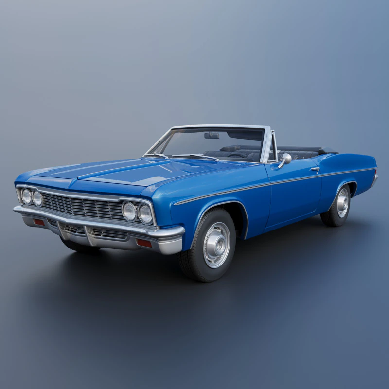 Chevrolet Impala Convertible 1966 3D Print Model .c4d .max .obj .3ds .fbx .stl .blend 