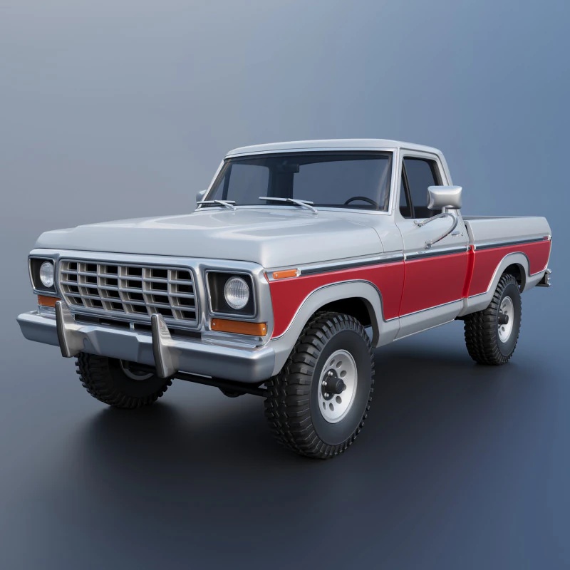 Pickup Truck F-150 1978 3D Print Model .c4d .max .obj .3ds .fbx .stl .blend 