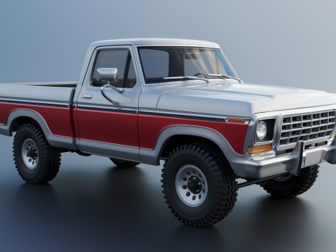 Pickup Truck F-150 1978 Modèles 3D en vedette