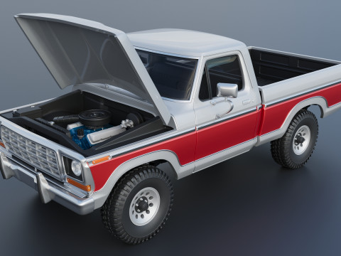 Pickup Truck F-150 1978 Modèles 3D en vedette
