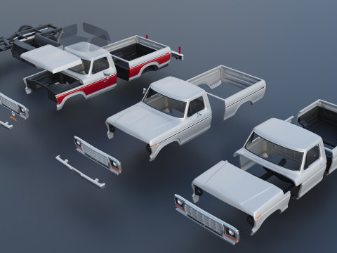 Pickup Truck F-150 1978 Modèles 3D en vedette