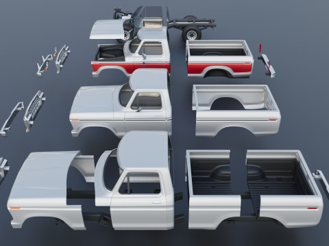 Pickup Truck F-150 1978 Modèles 3D en vedette