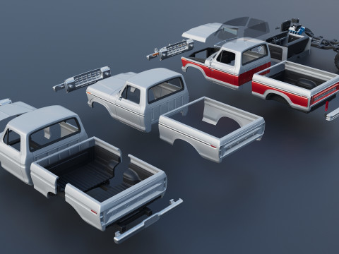 Pickup Truck F-150 1978 Modèles 3D en vedette