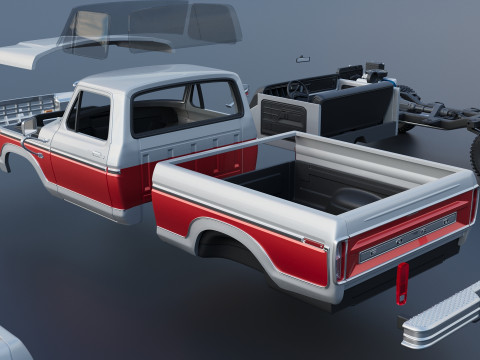 Pickup Truck F-150 1978 Modèles 3D en vedette