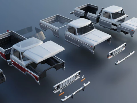Pickup Truck F-150 1978 3D Print Model