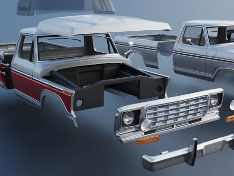 Pickup Truck F-150 1978 Modèles 3D en vedette