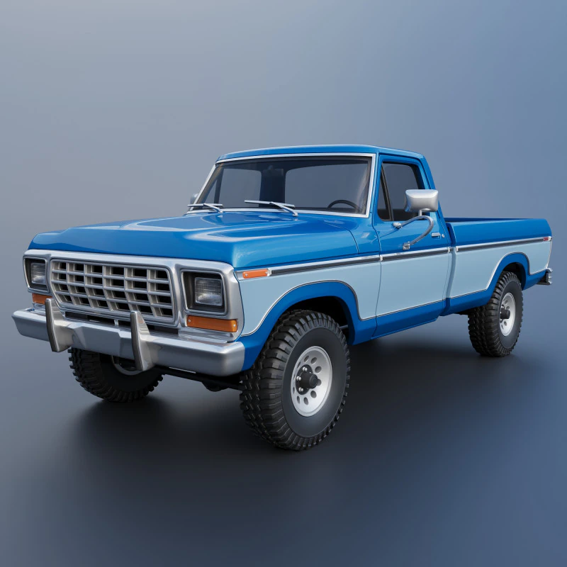 Pickup Truck F-150 1979 3D Print Model .c4d .max .obj .3ds .fbx .stl .blend 