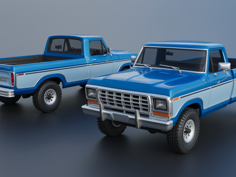 Pickup Truck F-150 1979 Model Cetak 3D