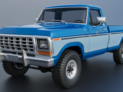 Pickup Truck F-150 1979 Model Cetak 3D