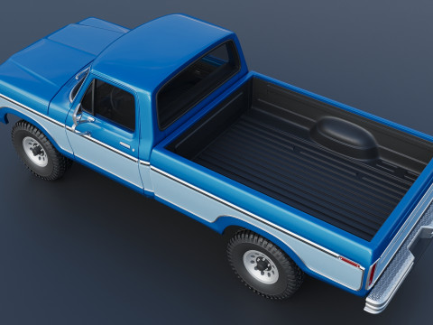 Pickup Truck F-150 1979 Model Cetak 3D