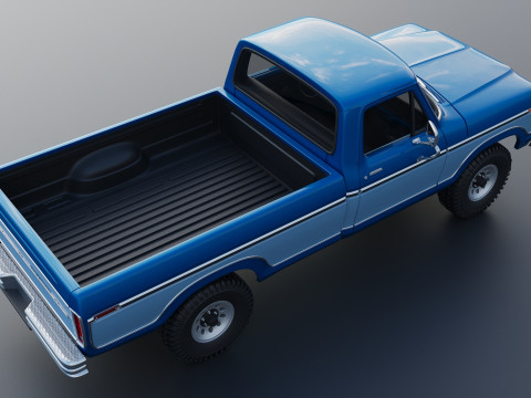Pickup Truck F-150 1979 Model Cetak 3D