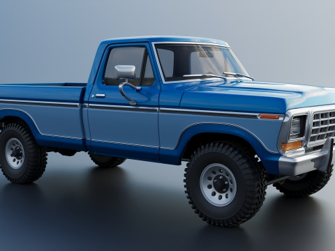 Pickup Truck F-150 1979 Model Cetak 3D