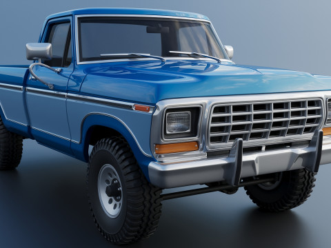 Pickup Truck F-150 1979 Model Cetak 3D