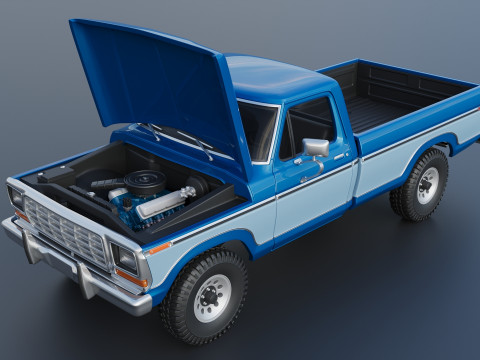 Pickup Truck F-150 1979 Model Cetak 3D