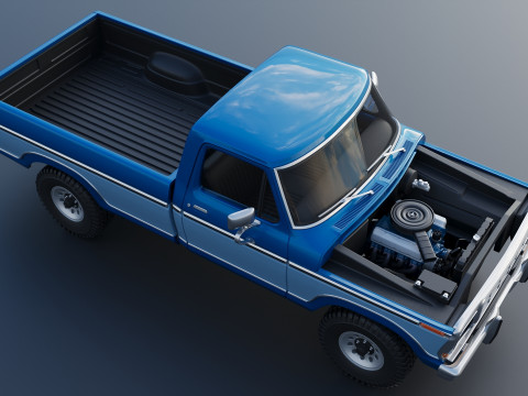Pickup Truck F-150 1979 Model Cetak 3D