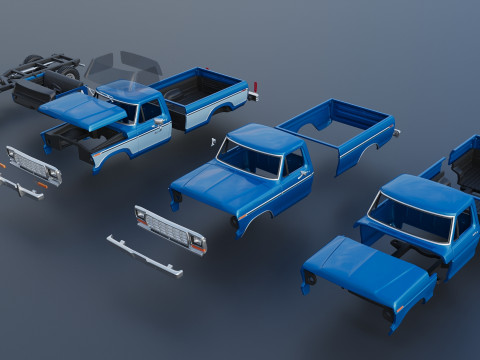 Pickup Truck F-150 1979 Model Cetak 3D