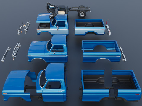 Pickup Truck F-150 1979 Model Cetak 3D