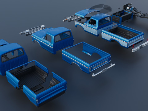 Pickup Truck F-150 1979 Model Cetak 3D