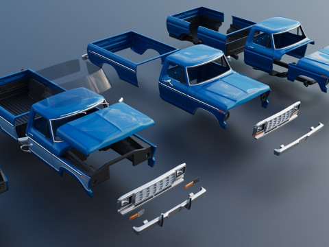 Pickup Truck F-150 1979 Model Cetak 3D