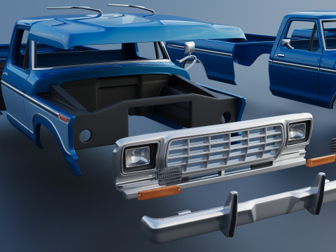 Pickup Truck F-150 1979 Model Cetak 3D