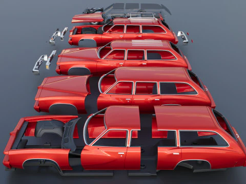 Pontiac LeMans Safari Wagon 1977 3D Print Model