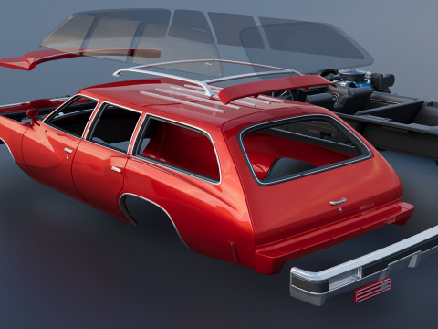 Pontiac LeMans Safari Wagon 1977 Model Cetak 3D