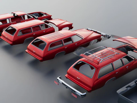 Pontiac LeMans Safari Wagon 1977 3D Print Model