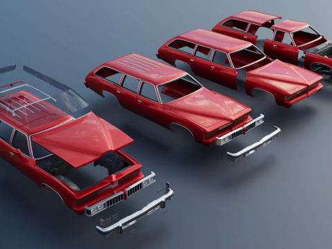 Pontiac LeMans Safari Wagon 1977 3D Print Model