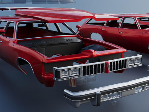 Pontiac LeMans Safari Wagon 1977 Model Cetak 3D