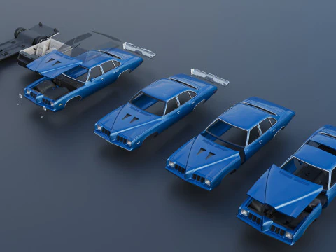 Pontiac Grand Am 4 Door 1973 3D Print Model