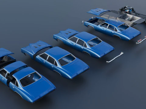 Pontiac Grand Am 4 Door 1973 3D Print Model
