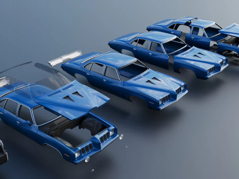 Pontiac Grand Am 4 Door 1973 3D Print Model