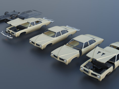 Pontiac LeMans 4 Door 1973 3D Baskı Modeli