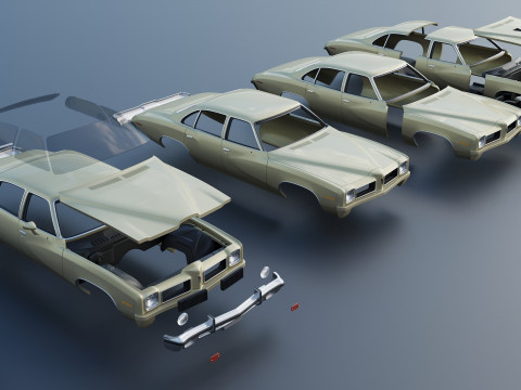 Pontiac LeMans 4 Door 1973 3D Baskı Modeli