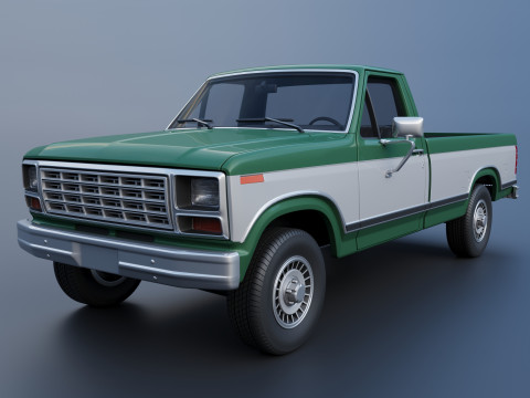 Pickup Truck F-150 Long Bed 1980 3D Print Model