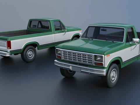 Pickup Truck F-150 Long Bed 1980 3D Print Model