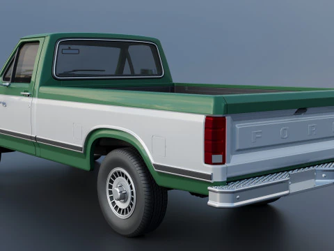 Pickup Truck F-150 Long Bed 1980 3D Print Model