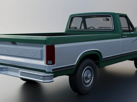 Pickup Truck F-150 Long Bed 1980 3D Print Model