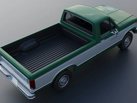 Pickup Truck F-150 Long Bed 1980 3D Print Model