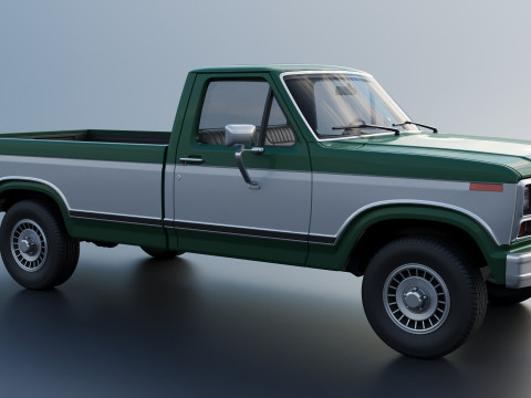 Pickup Truck F-150 Long Bed 1980 3D Принт Модель