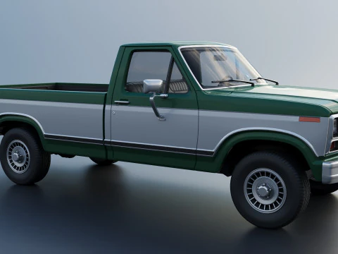 Pickup Truck F-150 Long Bed 1980 3D Print Model