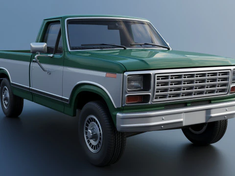 Pickup Truck F-150 Long Bed 1980 3D Print Model