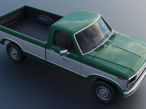 Pickup Truck F-150 Long Bed 1980 3D Принт Модель