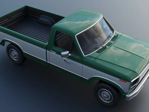 Pickup Truck F-150 Long Bed 1980 3D Print Model