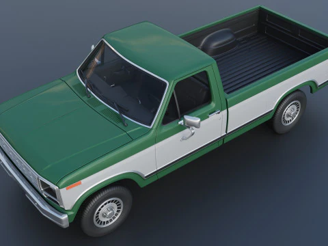 Pickup Truck F-150 Long Bed 1980 3D Print Model